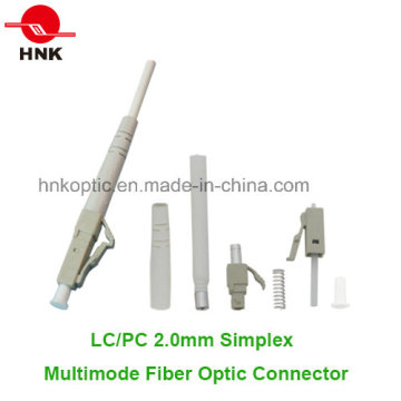 LC PC 2.0mm Simplex Multimode Fiber Optic Connector